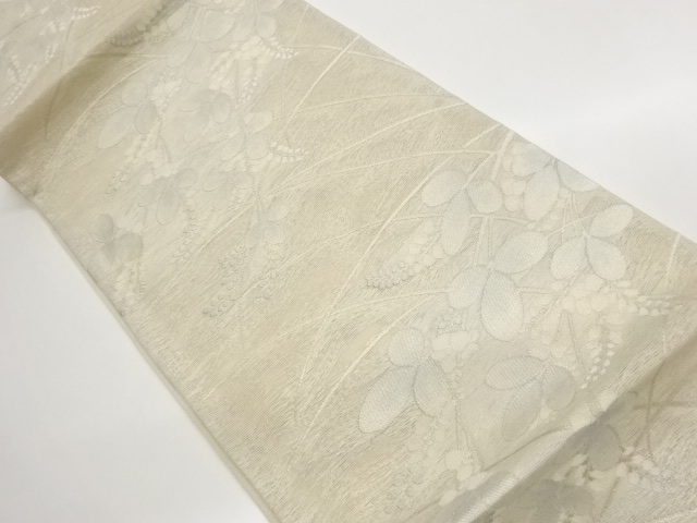 JAPANESE FUKURO OBI FOR SUMMER / WOVEN BUSH CLOVER
